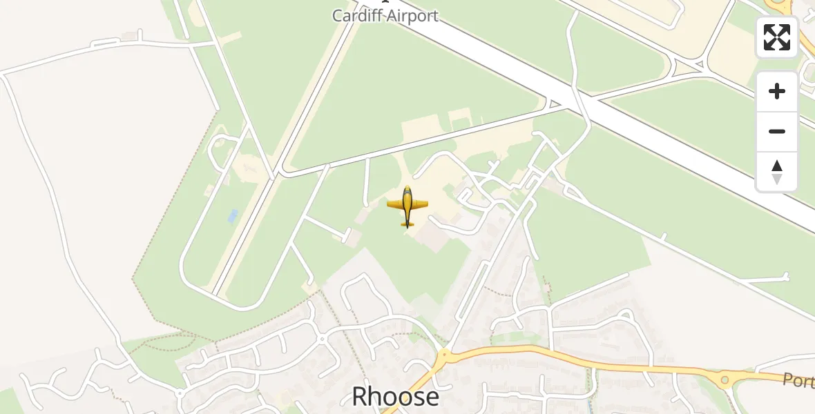Flight route Police Aircraft Cardiff International Airport - Cardiff International Airport, 12 July 2026, 15:15