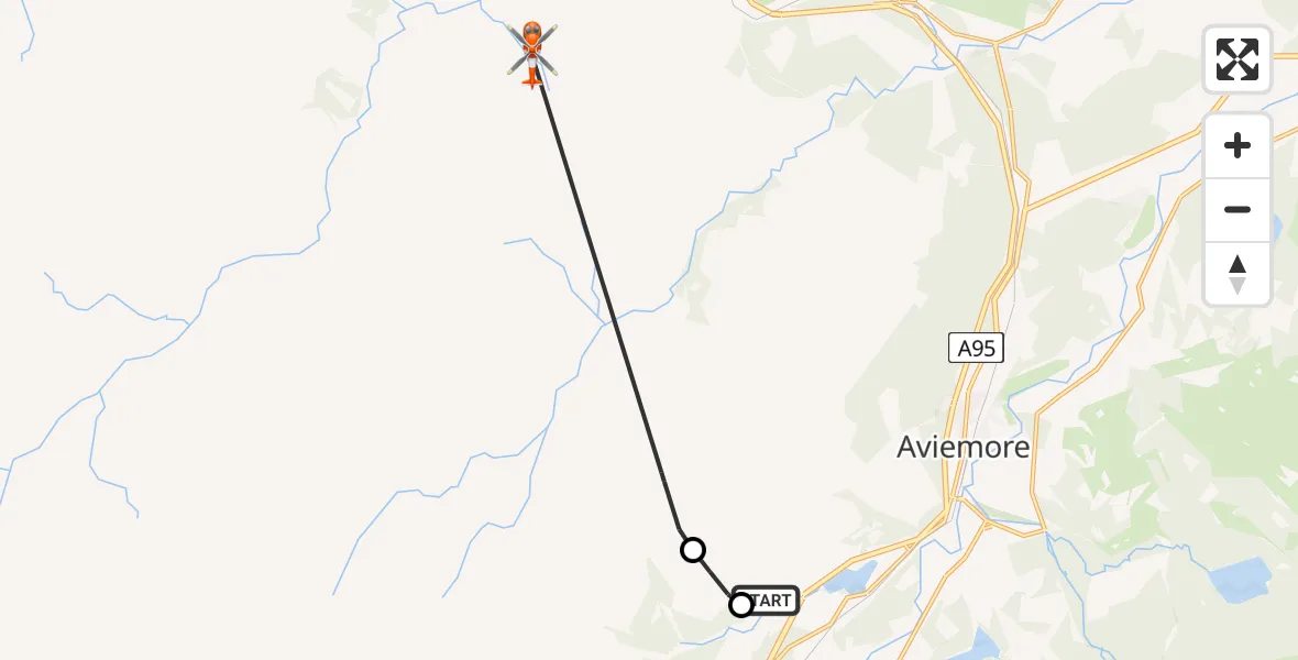 Flight route Coastguard Helicopter Alvie Estate - Highland, 12 July 2026, 15:18