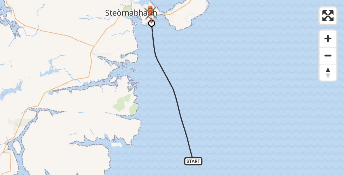 Flight route Coastguard Helicopter Inner Seas - Stornoway Airport, 12 July 2026, 17:30