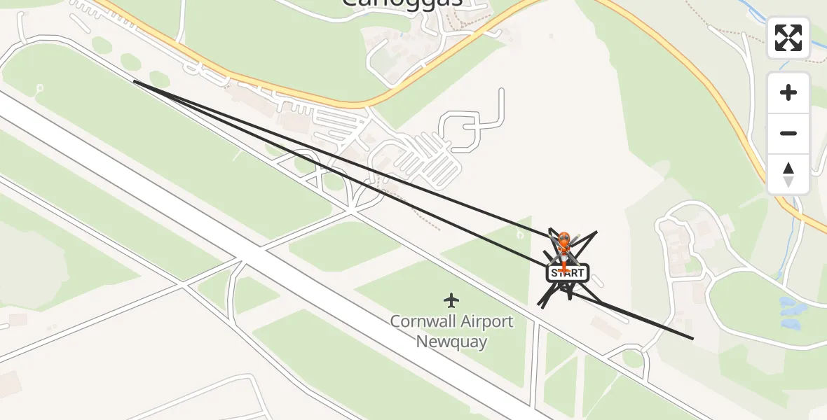 Flight route Coastguard Helicopter Cornwall Airport Newquay - Cornwall Airport Newquay, 13 July 2026, 07:21