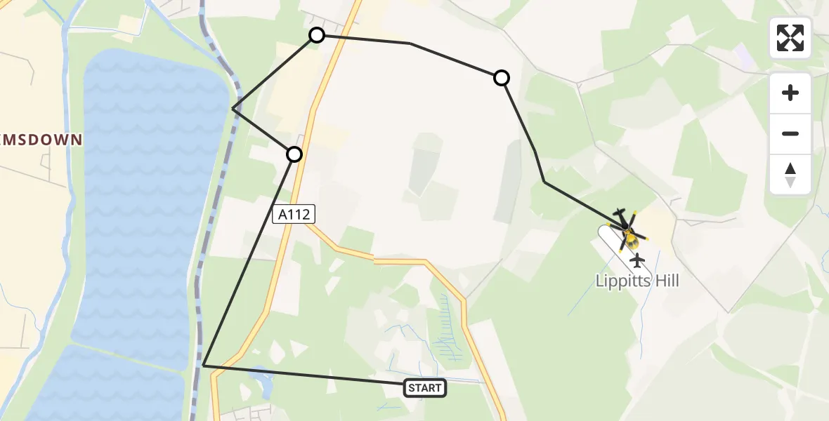 Flight route Police Helicopter Chingford - Metropolitan Police Air Support Unit Lippitts Hill, 13 July 2026, 07:31