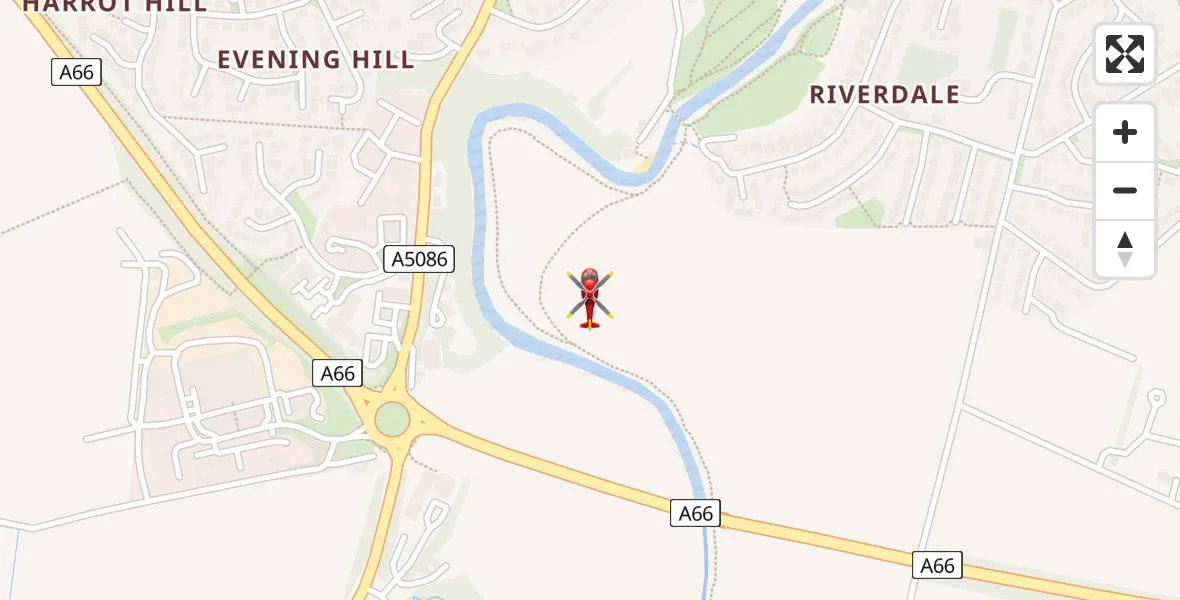 Flight route Air Ambulance Helicopter Cockermouth - Cockermouth, 13 July 2026, 10:33