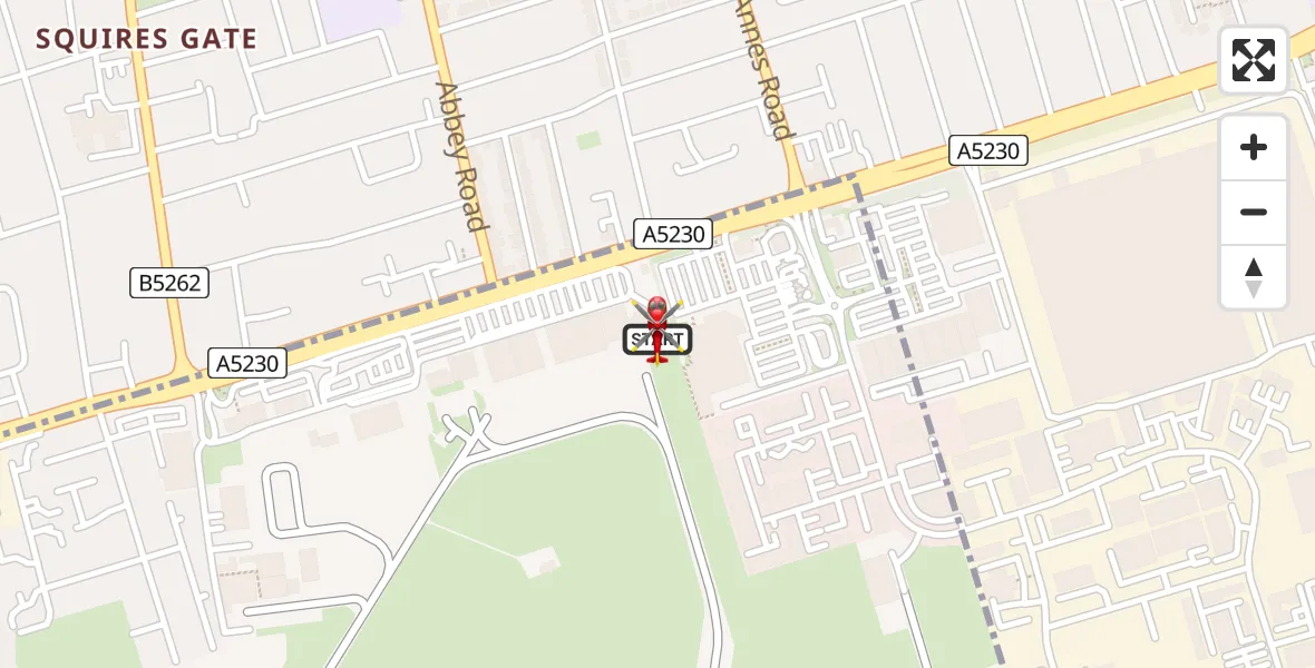 Flight route Air Ambulance Helicopter Blackpool Airport - Blackpool Airport, 13 July 2026, 13:57