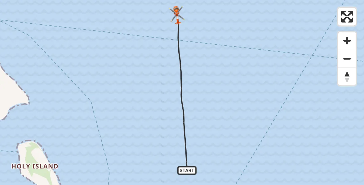 Flight route Coastguard Helicopter Inner Seas - Inner Seas, 13 July 2026, 14:25