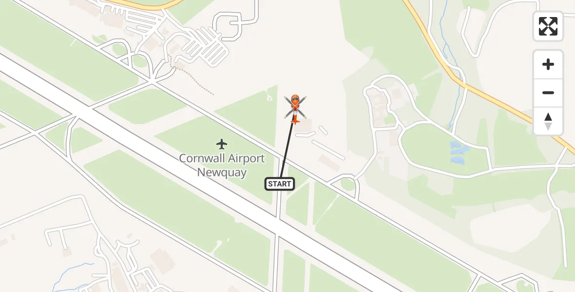 Flight route Coastguard Helicopter Cornwall Airport Newquay - Cornwall Airport Newquay, 13 July 2026, 16:25