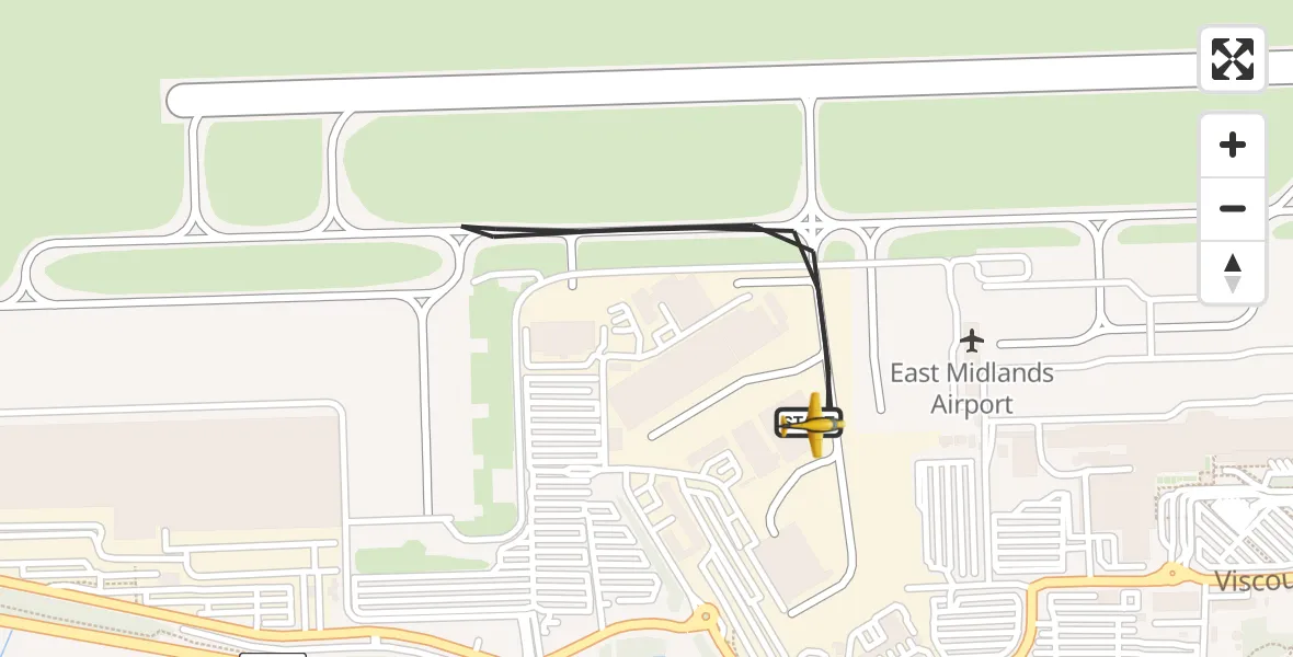 Flight route Police Aircraft East Midlands Airport - East Midlands Airport, 13 July 2026, 19:56