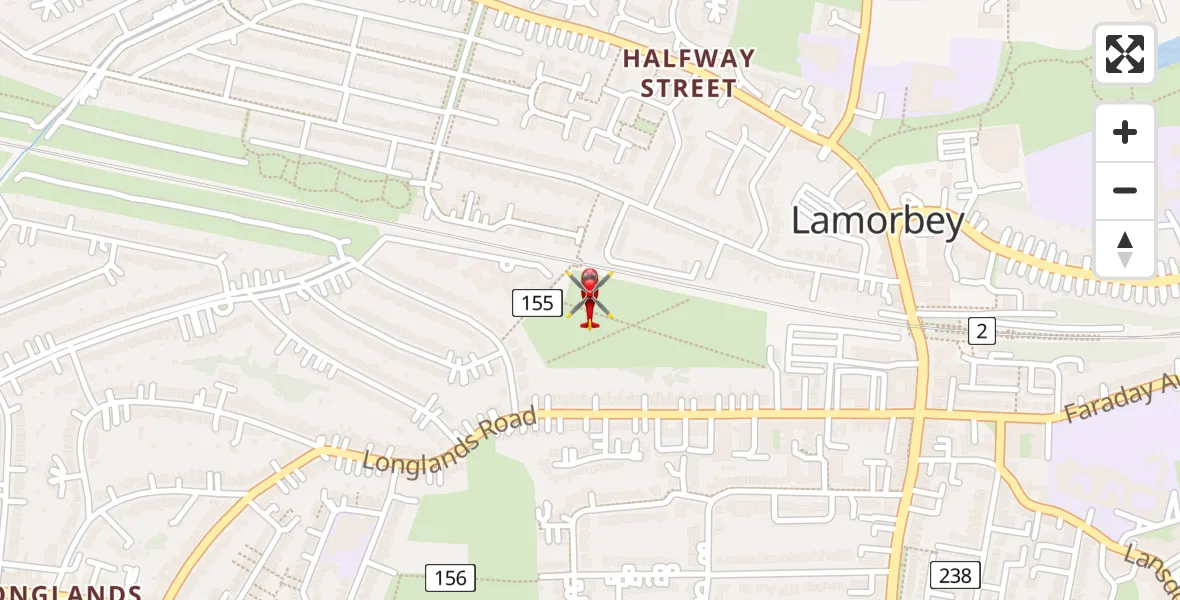 Flight route Air Ambulance Helicopter Longlands - Longlands, 14 July 2026, 07:02