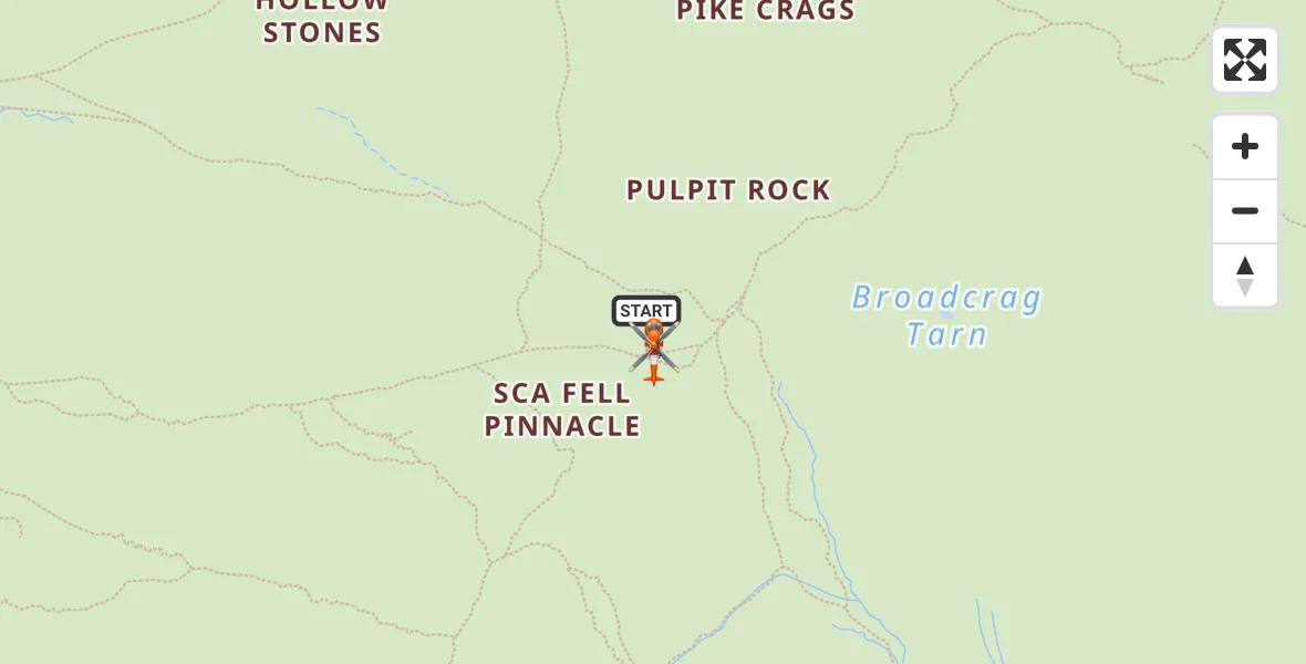 Flight route Coastguard Helicopter Wasdale - Wasdale, 14 July 2026, 08:30