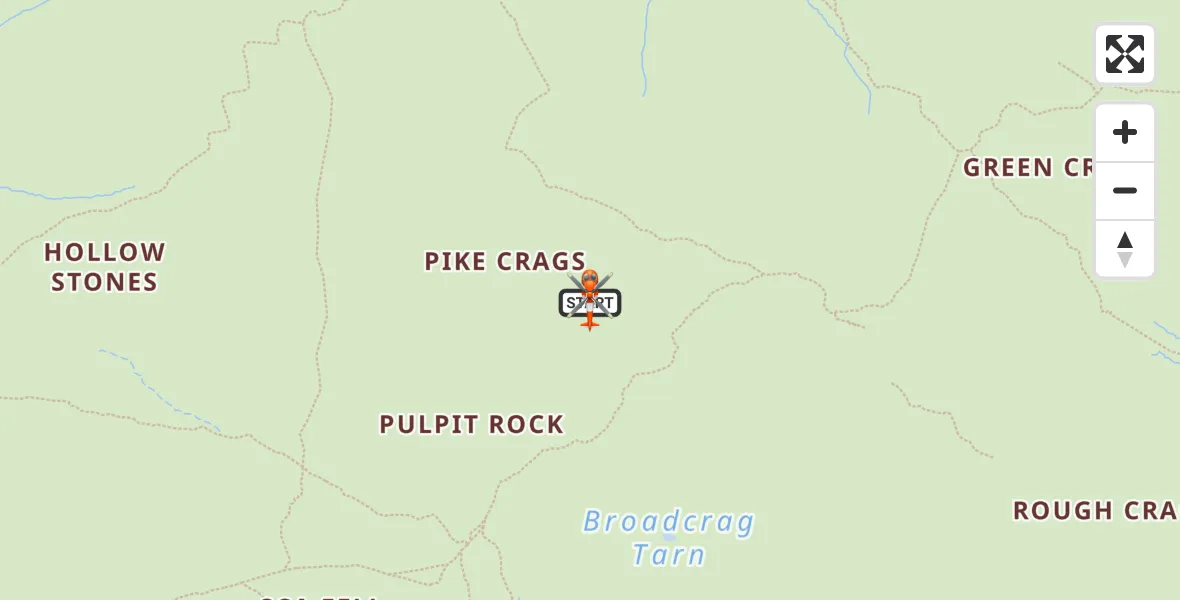 Flight route Coastguard Helicopter Wasdale - Wasdale, 14 July 2026, 08:55