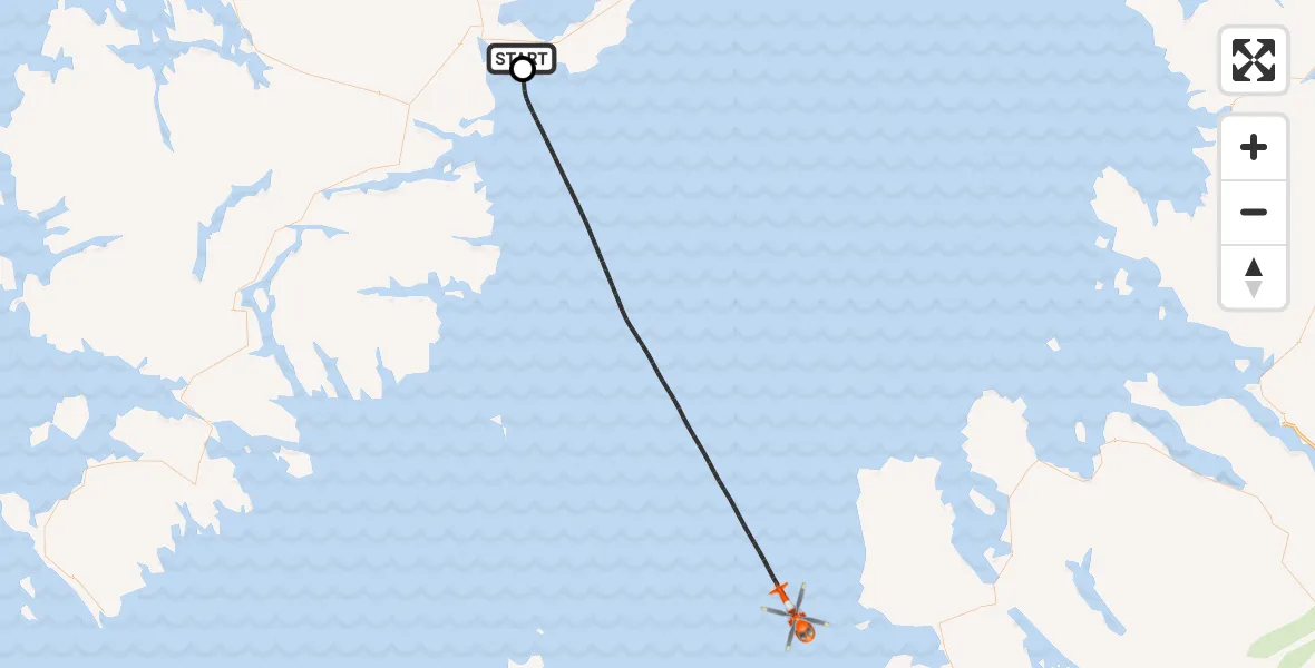 Flight route Coastguard Helicopter Tolm - Inner Seas, 14 July 2026, 09:10