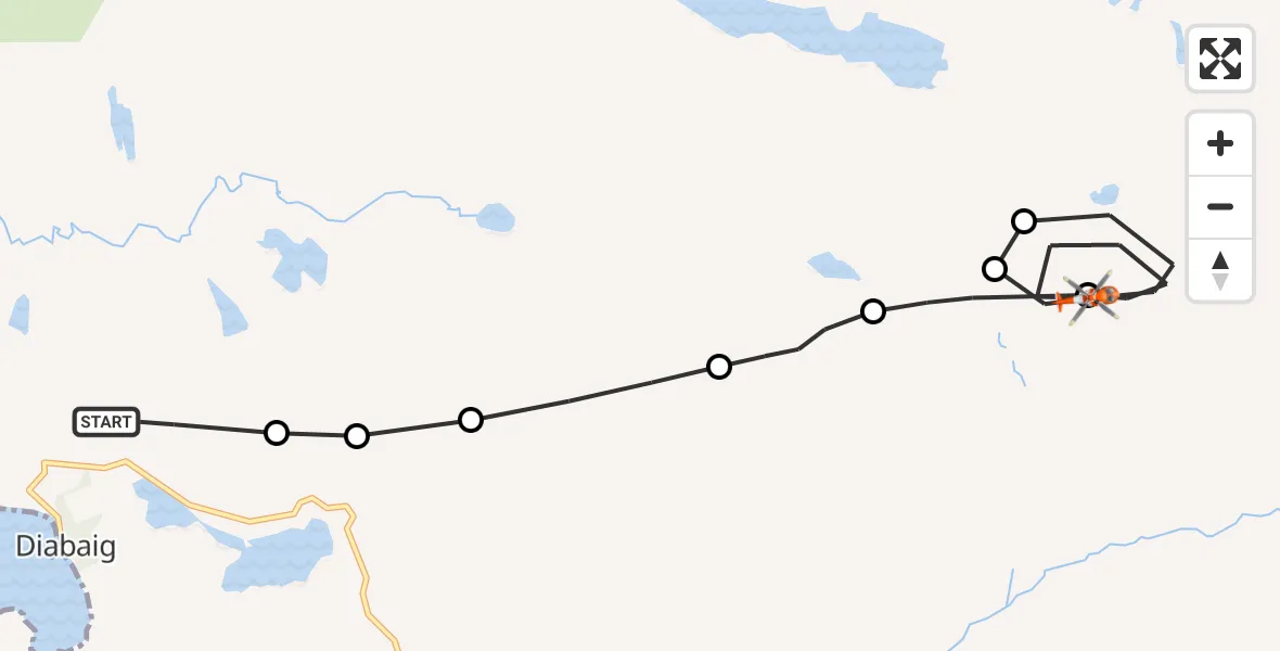 Flight route Coastguard Helicopter Diabaig - Highland, 14 July 2026, 09:51