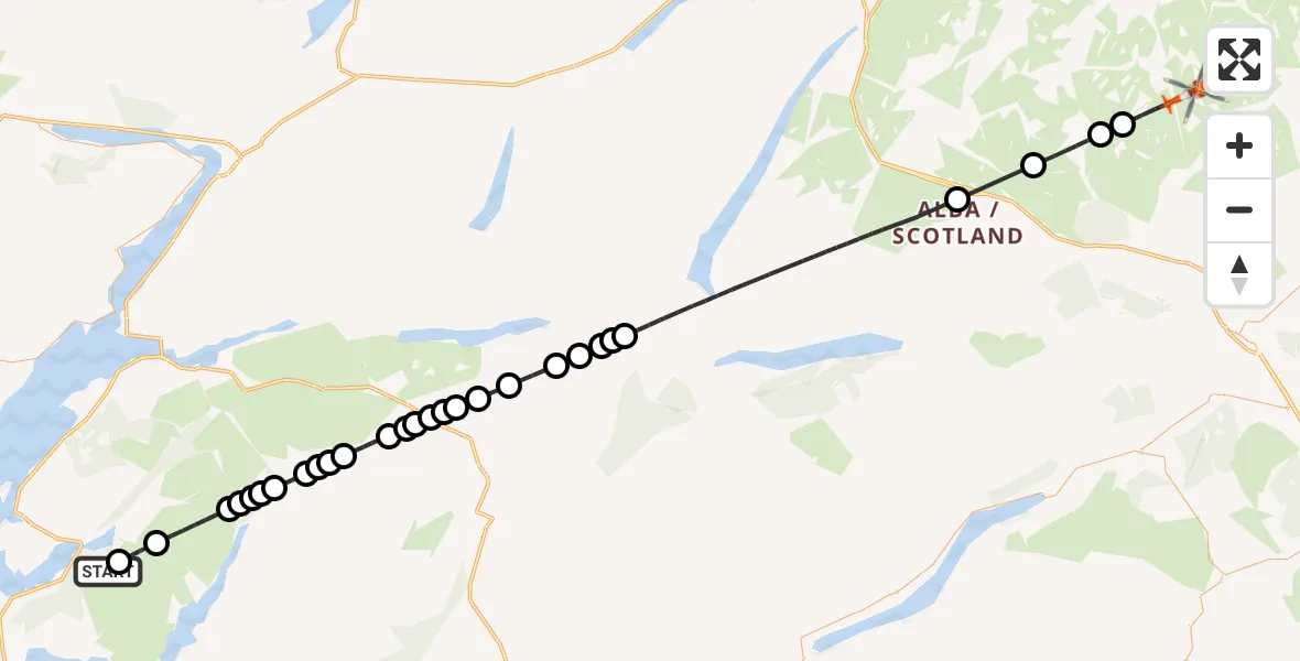 Flight route Coastguard Helicopter Argyll and Bute - Perth and Kinross, 14 July 2026, 11:19