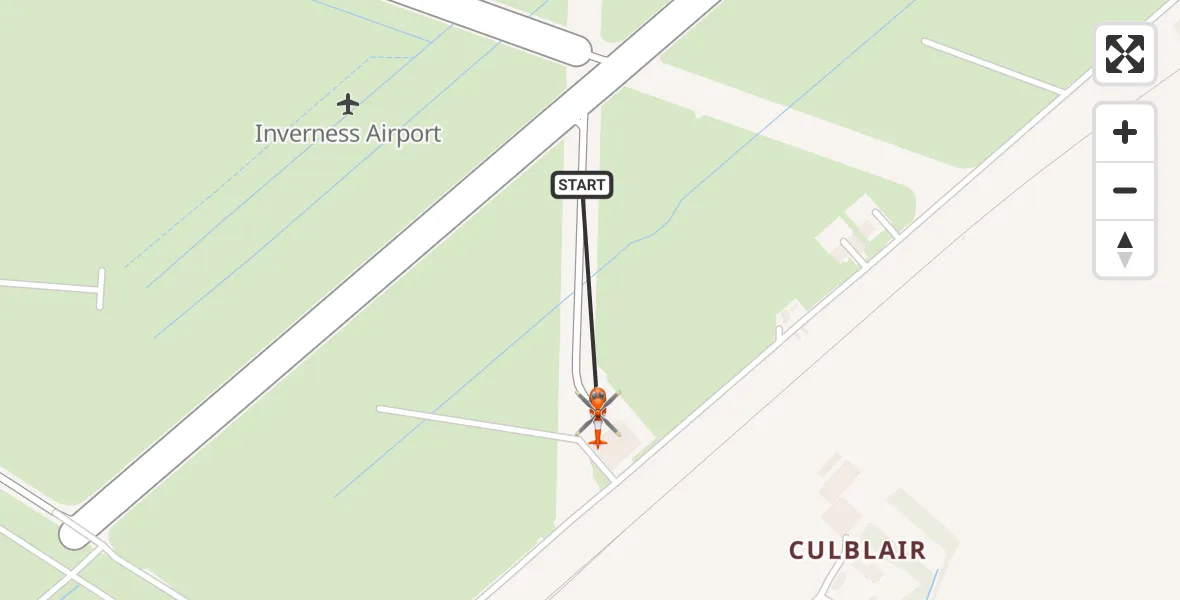 Flight route Coastguard Helicopter Inverness Airport - Inverness Airport, 14 July 2026, 13:08