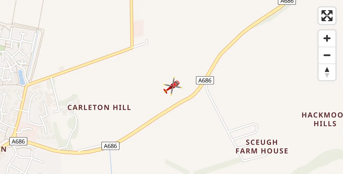 Flight route Air Ambulance Helicopter Penrith - Penrith, 14 July 2026, 13:59
