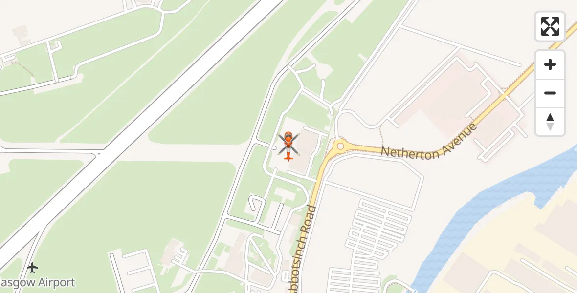 Flight route Coastguard Helicopter Glasgow Airport - Glasgow Airport, 14 July 2026, 15:00