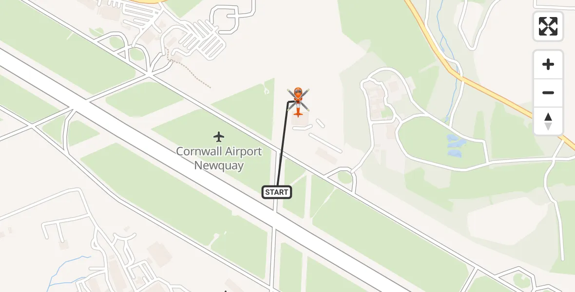 Flight route Coastguard Helicopter Cornwall Airport Newquay - Cornwall Airport Newquay, 14 July 2026, 17:10