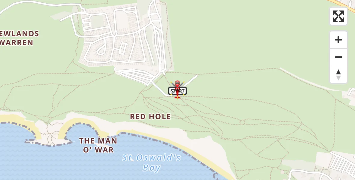 Flight route Air Ambulance Helicopter West Lulworth - West Lulworth, 14 July 2026, 17:21