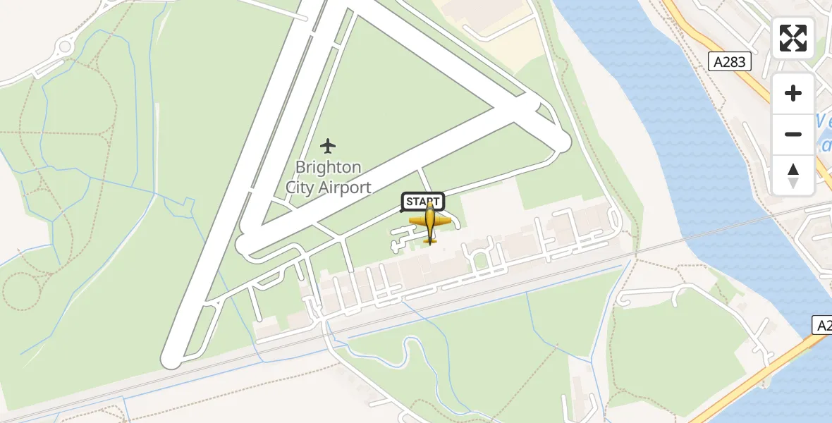 Flight route Police Aircraft Brighton City Airport - Brighton City Airport, 14 July 2026, 17:29