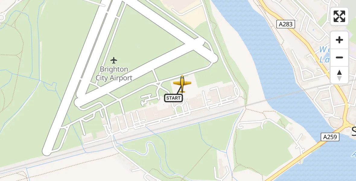 Flight route Police Aircraft Brighton City Airport - Brighton City Airport, 14 July 2026, 17:43