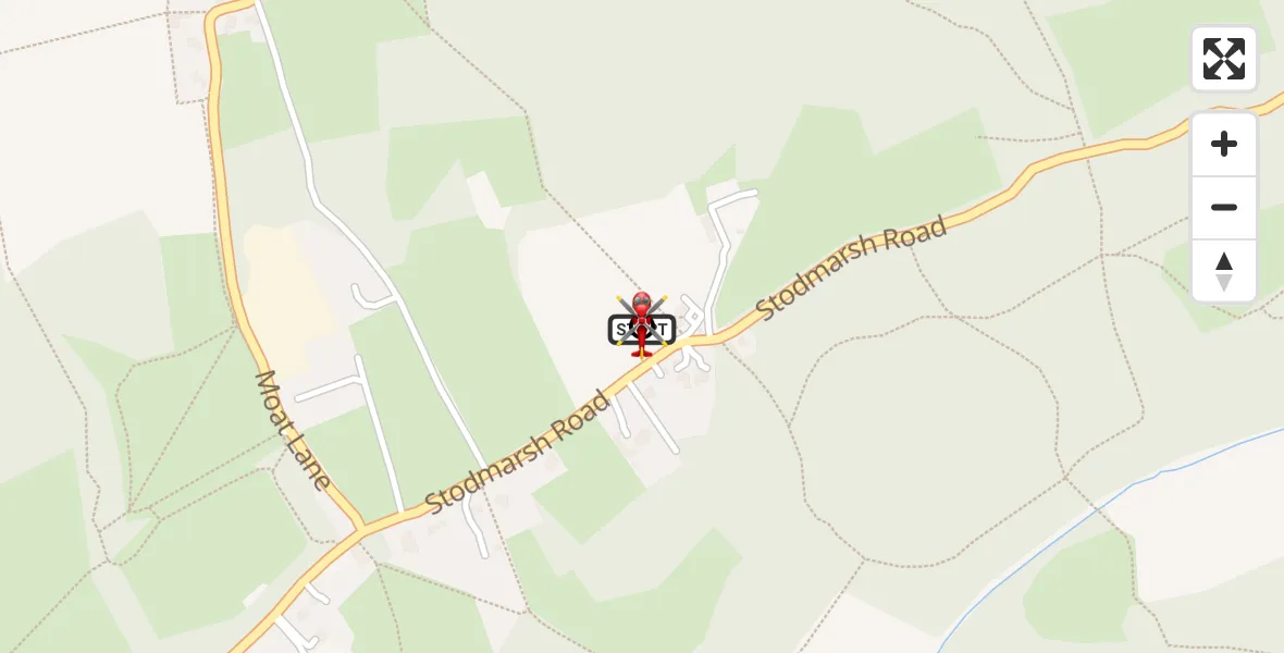 Flight route Air Ambulance Helicopter Fordwich - Littlebourne, 14 July 2026, 18:46