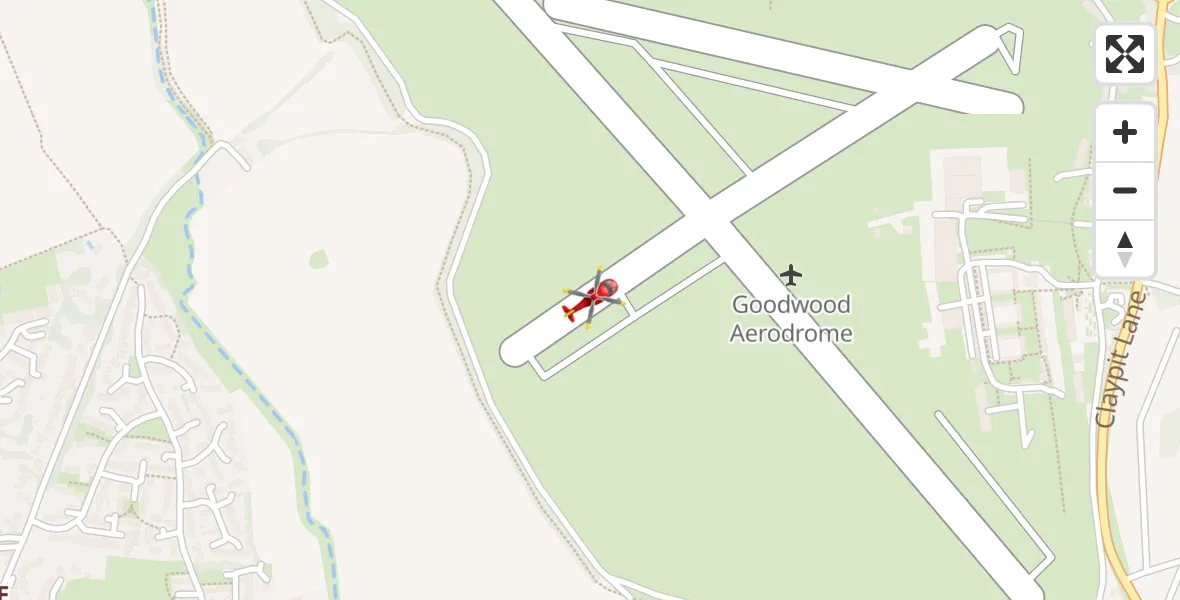 Flight route Air Ambulance Helicopter Goodwood Aerodrome - Goodwood Aerodrome, 15 July 2026, 09:12
