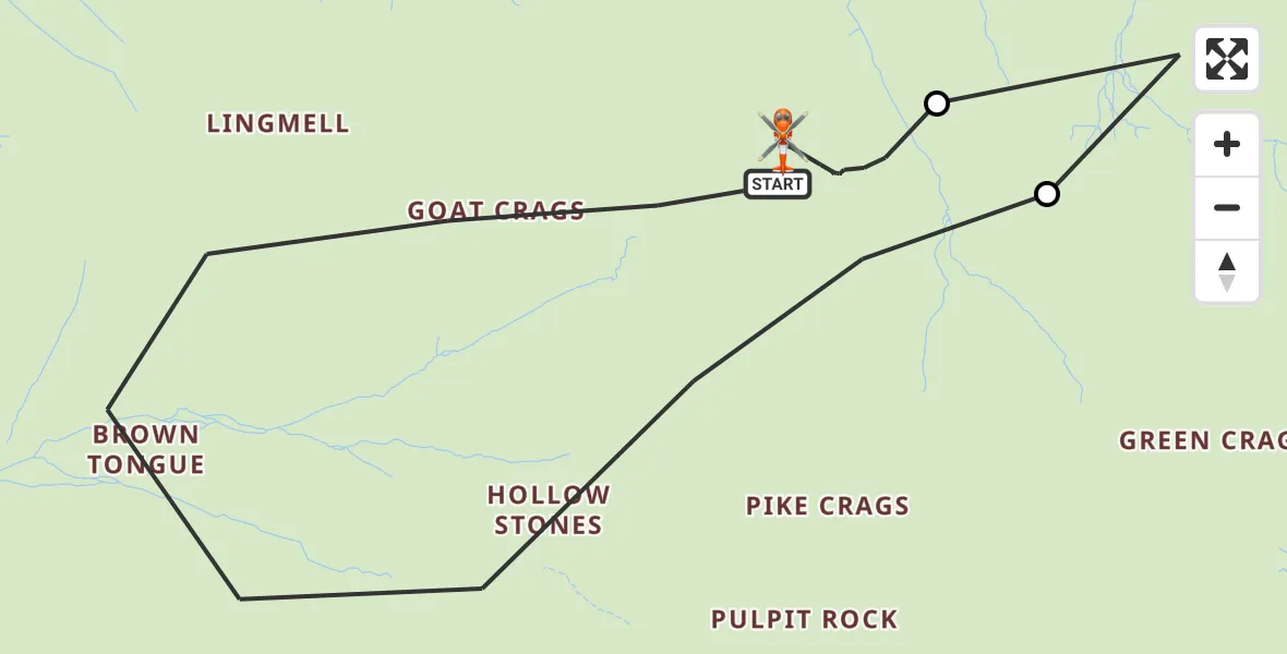 Flight route Coastguard Helicopter Wasdale - Wasdale, 15 July 2026, 10:40