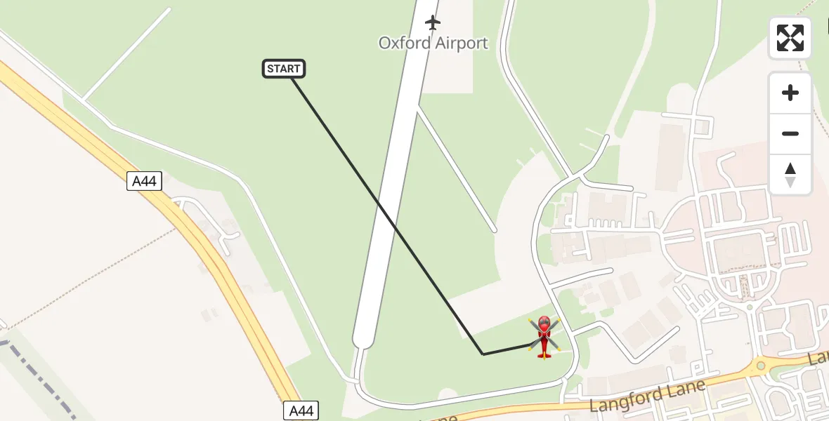 Flight route Air Ambulance Helicopter London Oxford Airport - London Oxford Airport, 15 July 2026, 11:13