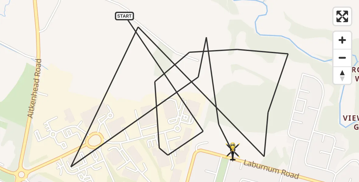 Flight route Police Helicopter Viewpark - Viewpark, 15 July 2026, 15:34