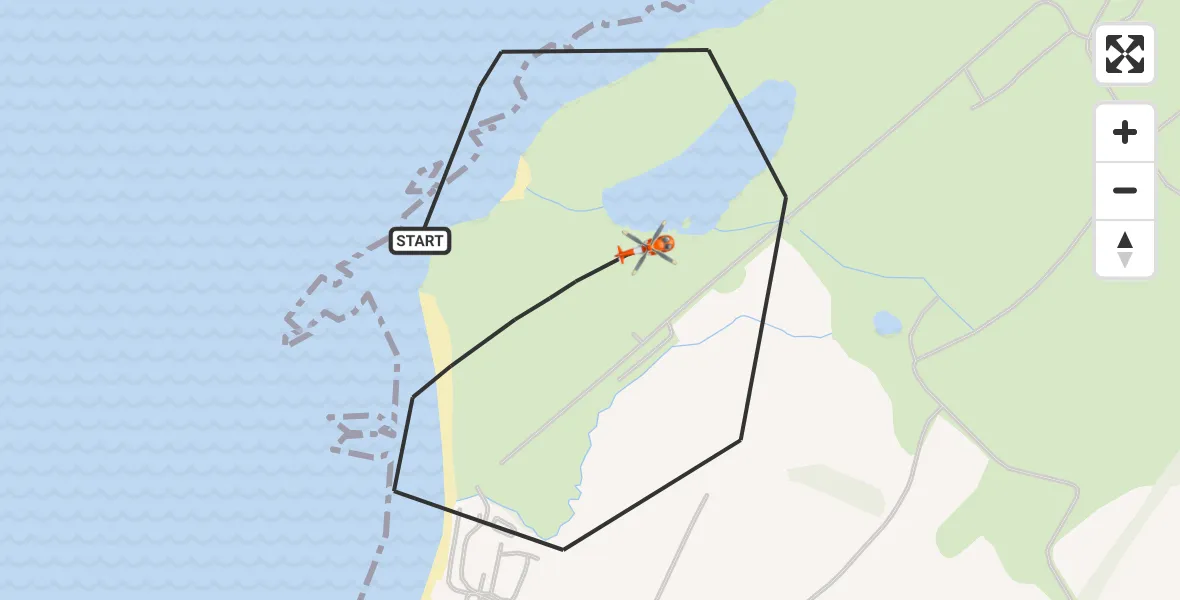 Flight route Coastguard Helicopter Inner Seas - Inner Seas, 15 July 2026, 15:39