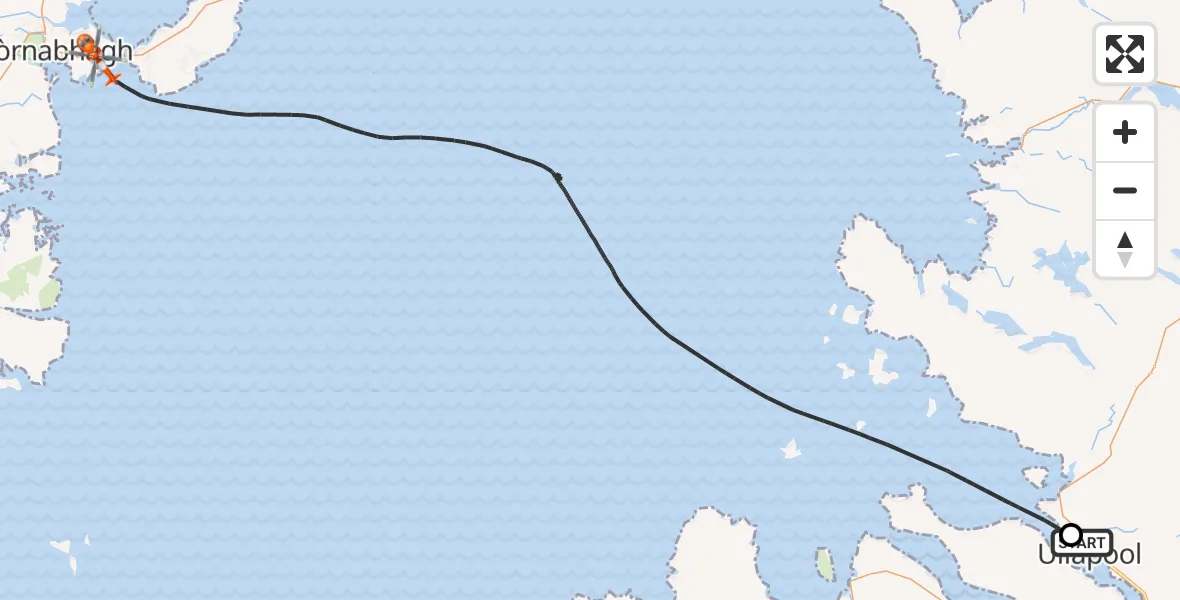 Flight route Coastguard Helicopter Ullapool - Tolm, 15 July 2026, 17:32