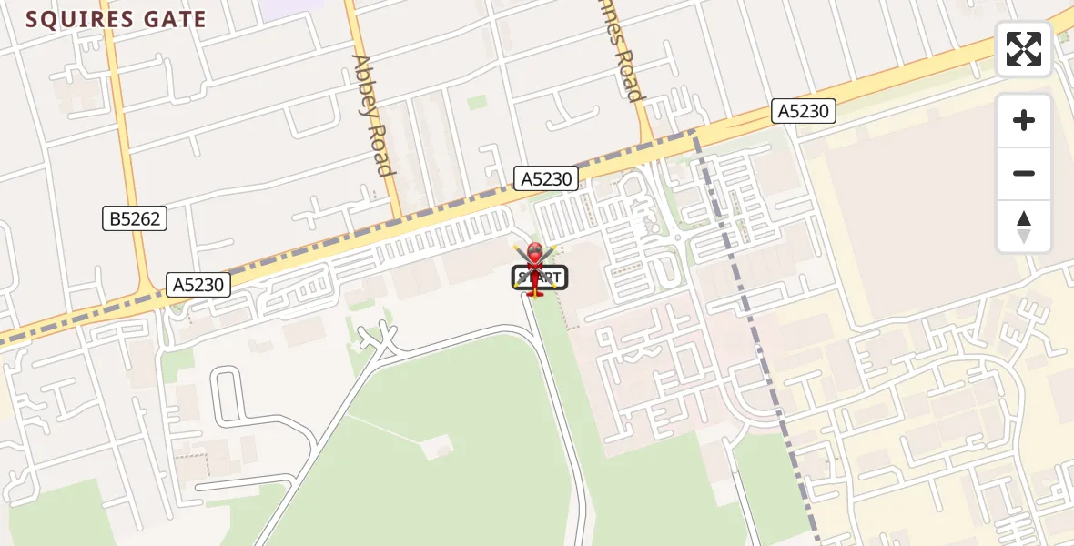 Flight route Air Ambulance Helicopter Blackpool Airport - Blackpool Airport, 15 July 2026, 18:00
