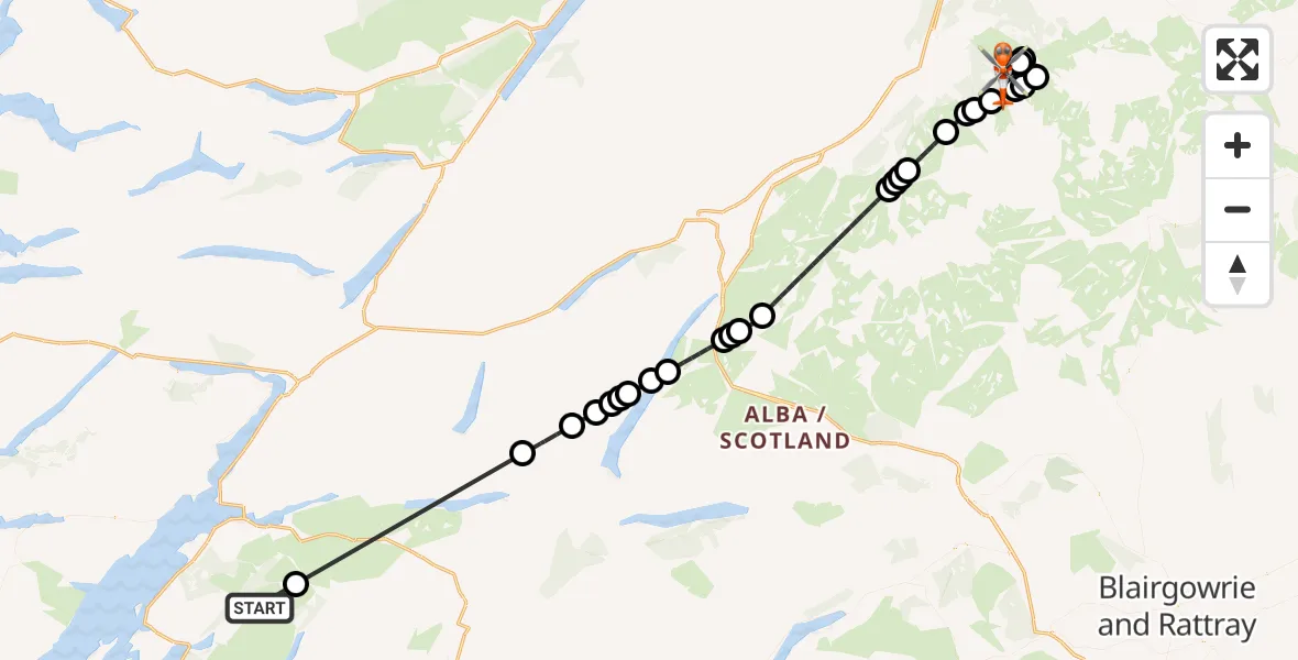 Flight route Coastguard Helicopter Argyll and Bute - Glenmore, 15 July 2026, 19:07
