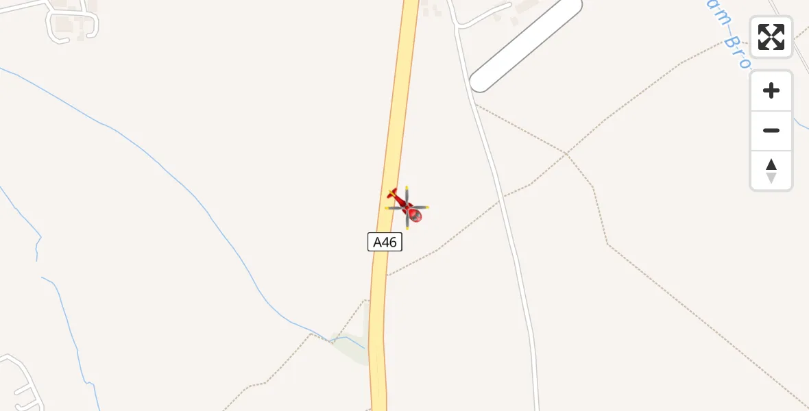 Flight route Air Ambulance Helicopter Nottingham Heliport - Nottingham Heliport, 15 July 2026, 19:16