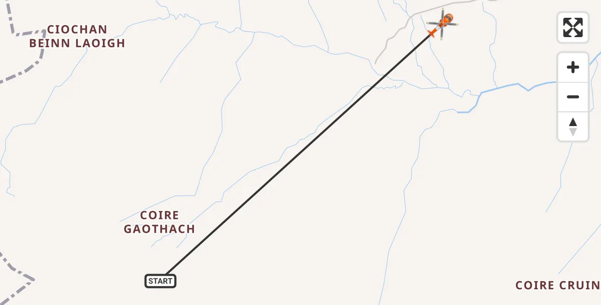 Flight route Coastguard Helicopter Coire Gaothach - Coire Cruinn, 15 July 2026, 19:44