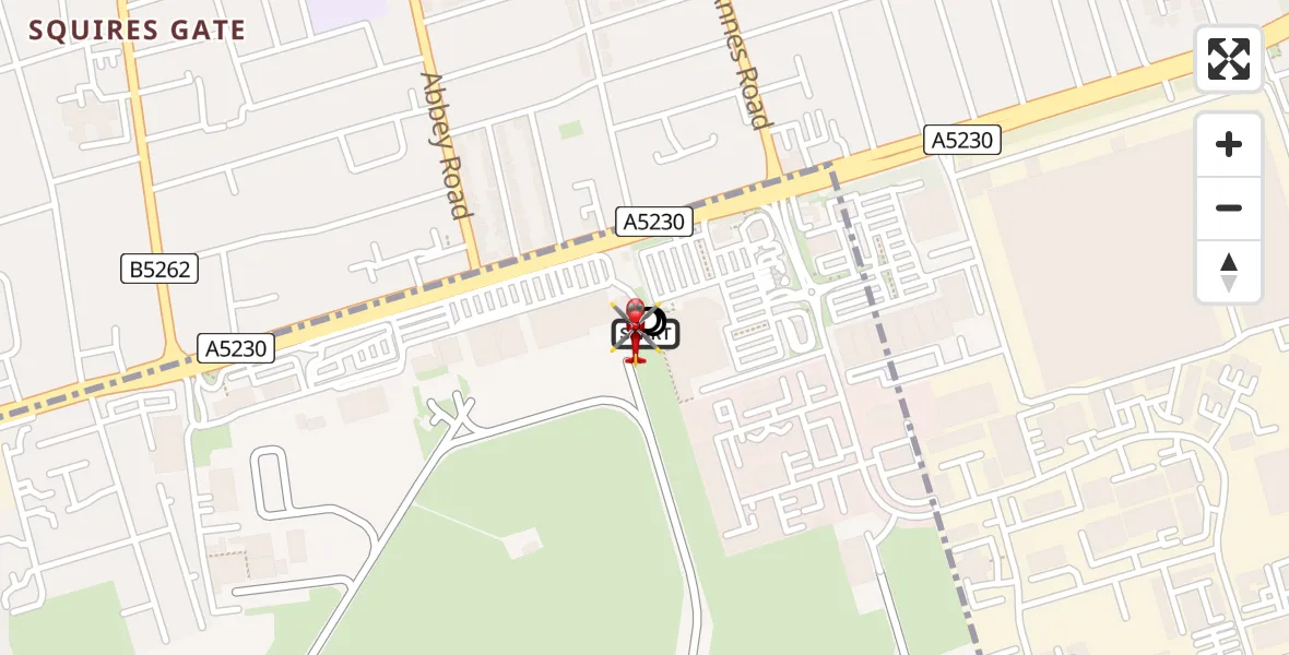 Flight route Air Ambulance Helicopter Blackpool Airport - Blackpool Airport, 16 July 2026, 09:05