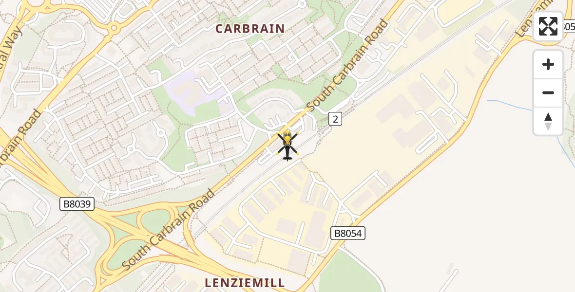 Flight route Police Helicopter Cumbernauld - Cumbernauld, 16 July 2026, 11:29