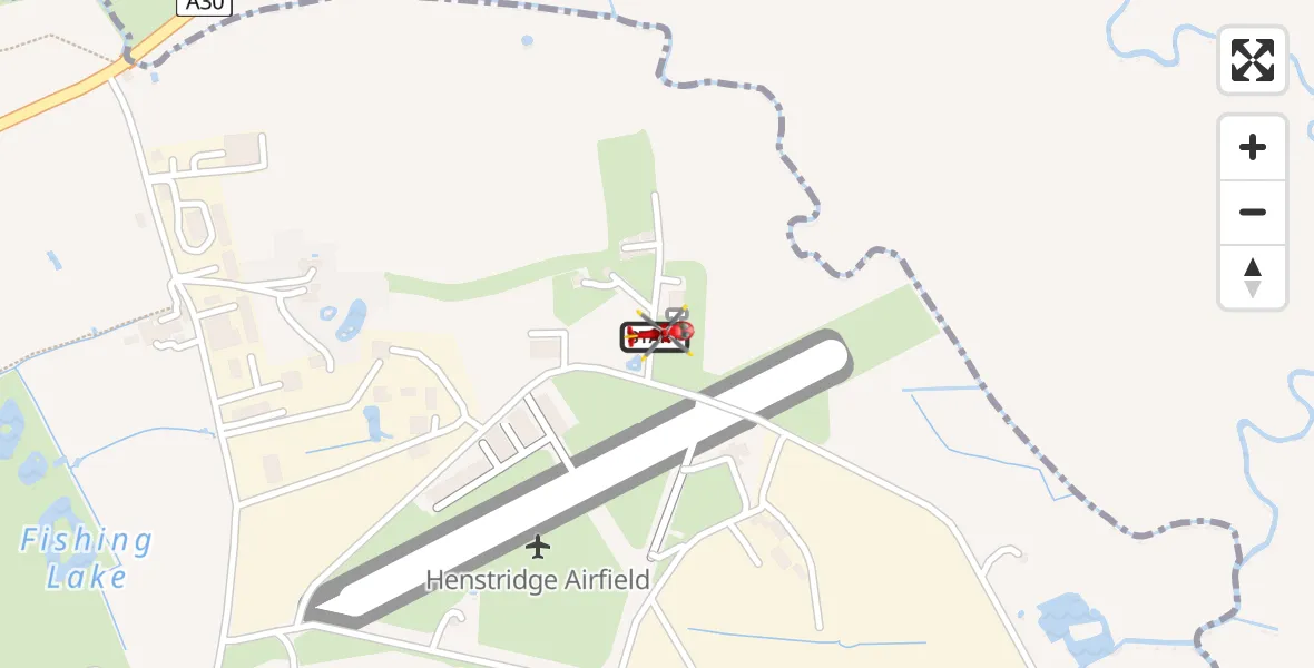 Flight route Air Ambulance Helicopter Henstridge Airfield - Henstridge Airfield, 16 July 2026, 11:57