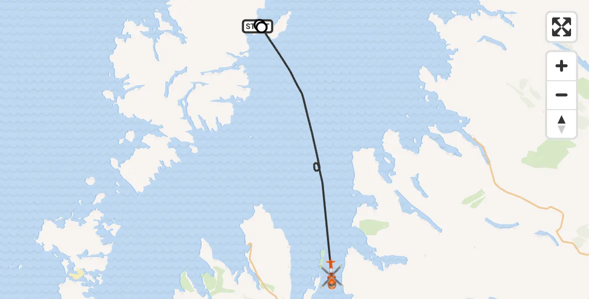 Flight route Coastguard Helicopter Stornoway Airport - Inner Seas, 16 July 2026, 13:31