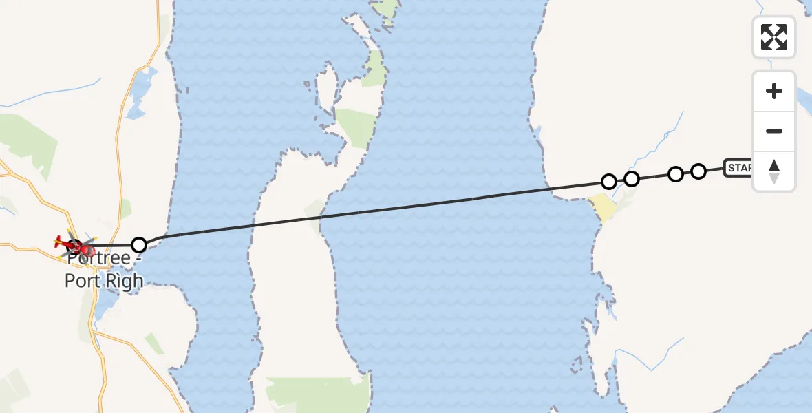 Flight route Air Ambulance Helicopter Highland - Portree Community Helipad, 16 July 2026, 14:04