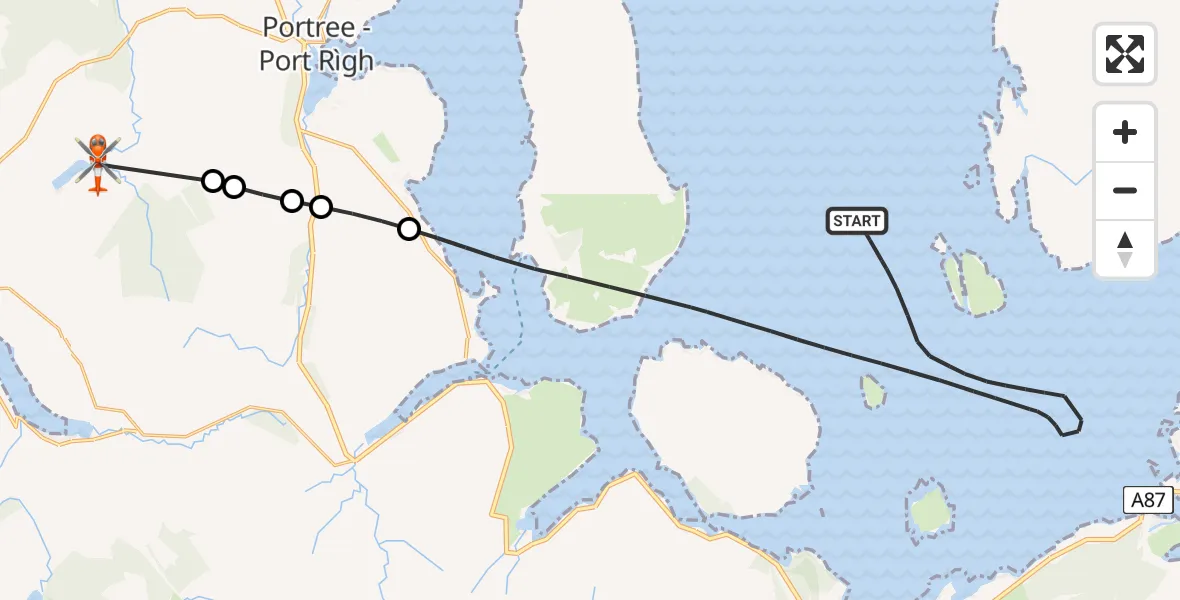 Flight route Coastguard Helicopter Inner Seas - Struan - An Sruthan, 16 July 2026, 14:05