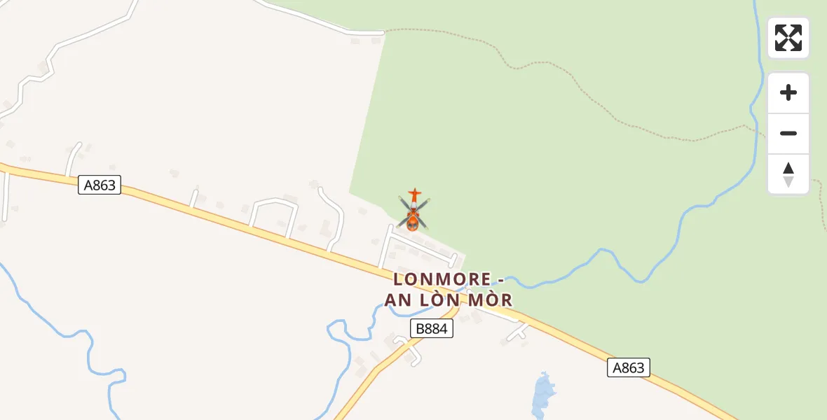 Flight route Coastguard Helicopter Lonmore - An Lòn Mòr - Lonmore - An Lòn Mòr, 16 July 2026, 14:26