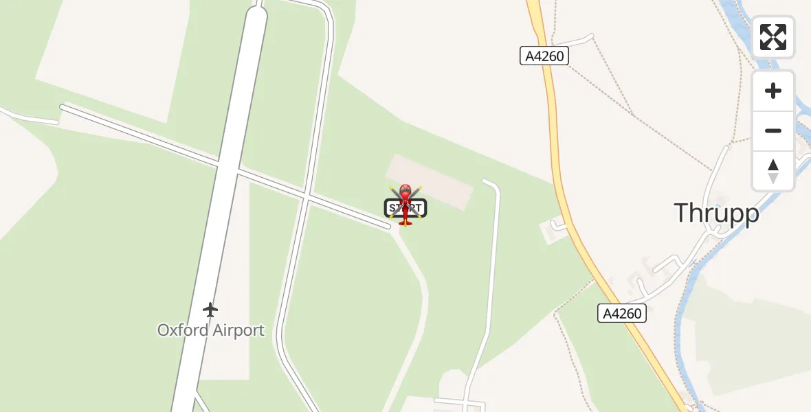 Flight route Air Ambulance Helicopter London Oxford Airport - London Oxford Airport, 16 July 2026, 14:30
