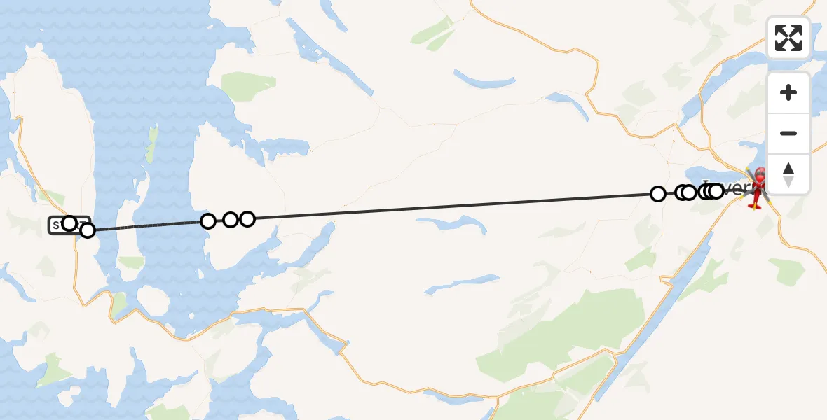 Flight route Air Ambulance Helicopter Portree Community Helipad - Inverness, 16 July 2026, 14:38