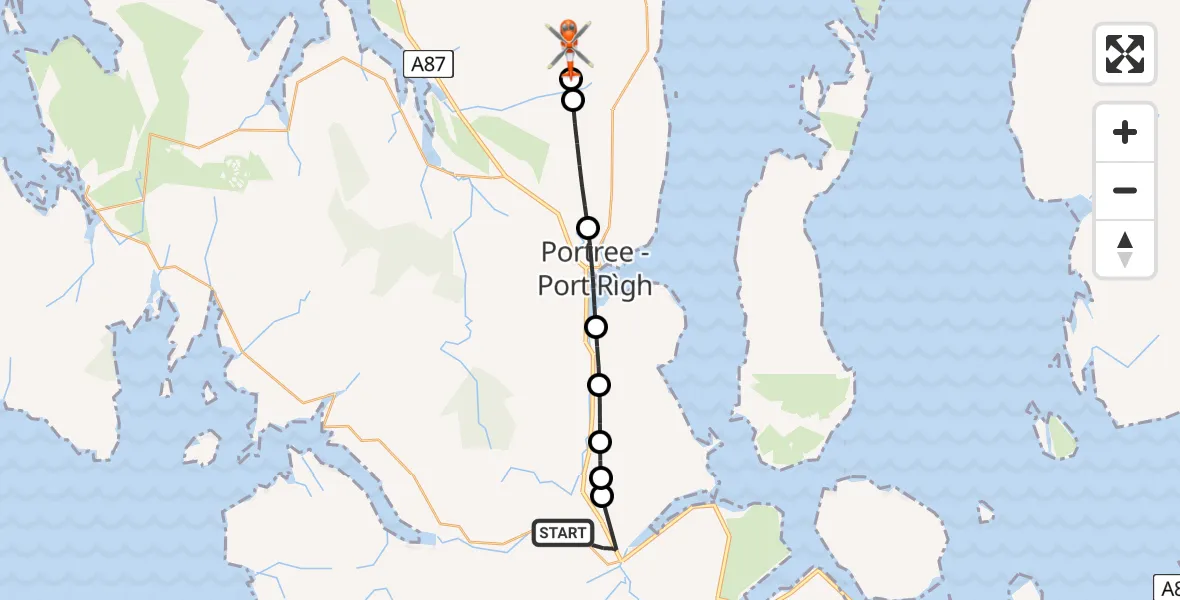 Flight route Coastguard Helicopter Sligachan - Sligeachan - Highland, 16 July 2026, 14:45