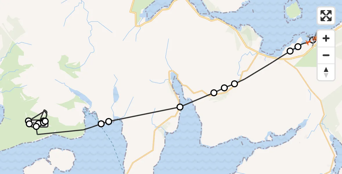 Flight route Coastguard Helicopter Cnoc Leathan - Broadford Airstrip, 16 July 2026, 14:51