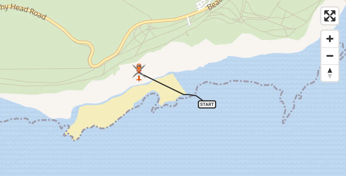Flight route Coastguard Helicopter Eastbourne - Eastbourne, 16 July 2026, 14:54