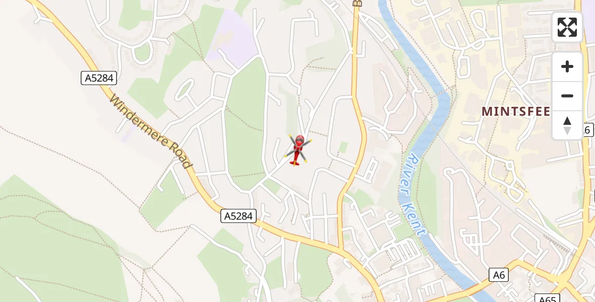 Flight route Air Ambulance Helicopter Kendal - Kendal, 16 July 2026, 15:08