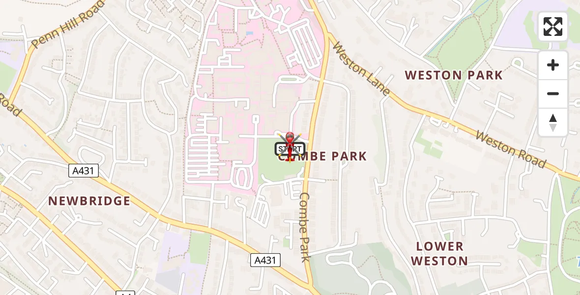 Flight route Air Ambulance Helicopter Royal United Hospital Bath - Royal United Hospital Bath, 16 July 2026, 15:08