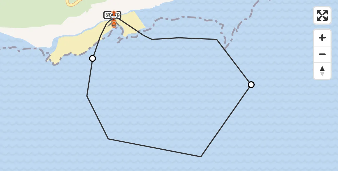 Flight route Coastguard Helicopter Eastbourne - Eastbourne, 16 July 2026, 15:10