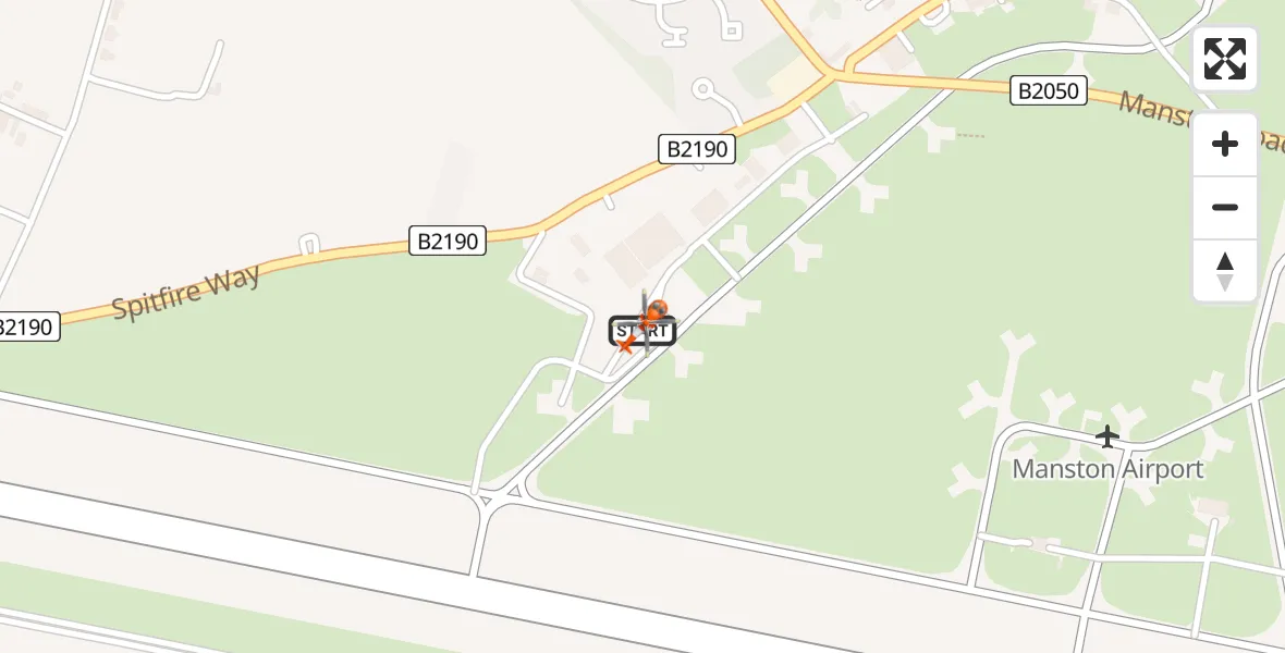 Flight route Coastguard Helicopter Manston Airport - Manston Airport, 16 July 2026, 16:37
